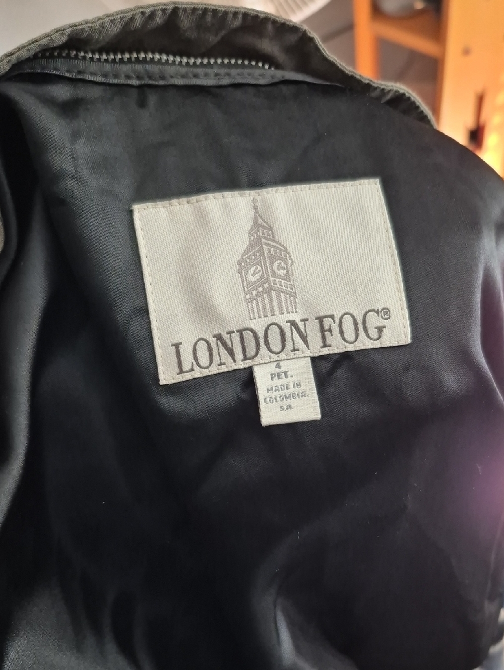 London Fog GrayTrench Coat with Branded Label